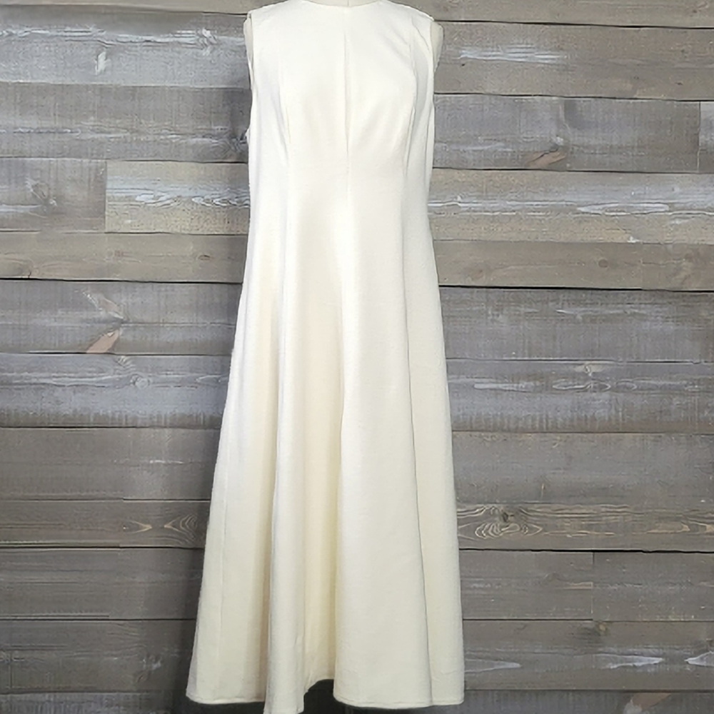 NWOT Vince Paneled Crew Neck Midi A-line Pleated Skirt Sleeveless Dress